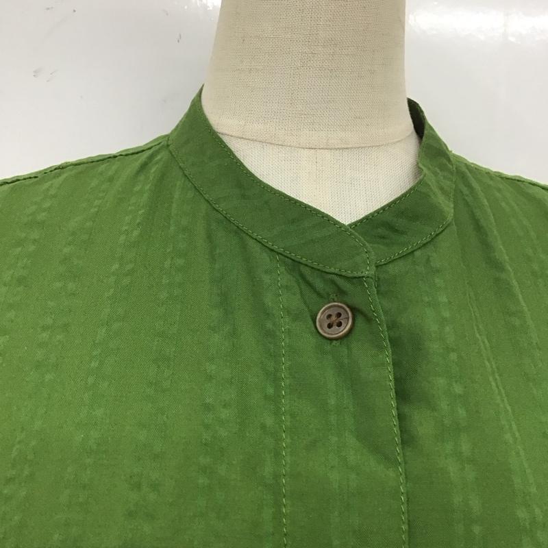 マーモット Marmot ワンピース ロングスカート TOWNJB80YY WSSEERSUCKERSHIRT アウトドアシャツ 四角友里コラボレーション シャツワンピース M ストライプ 緑 / グリーン /  レディース USED 古着 中古 10109227