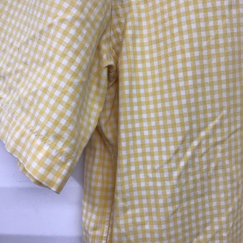 グリーンレーベルリラクシング green label relaxing シャツ、ブラウス 半袖 3216-199-0553 ボタンダウン コットン XL チェック 白 / ホワイト / X 黄 / イエロー /  メンズ USED 古着 中古 10139612