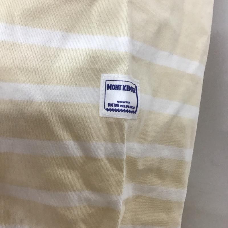 モンケメル MONT KEMMEL カットソー 長袖 長袖カットソー クルーネックカットソー ロングスリーブカットソー プリントTシャツ XL ボーダー柄 ベージュ / ベージュ /  メンズ USED 古着 中古 10114687
