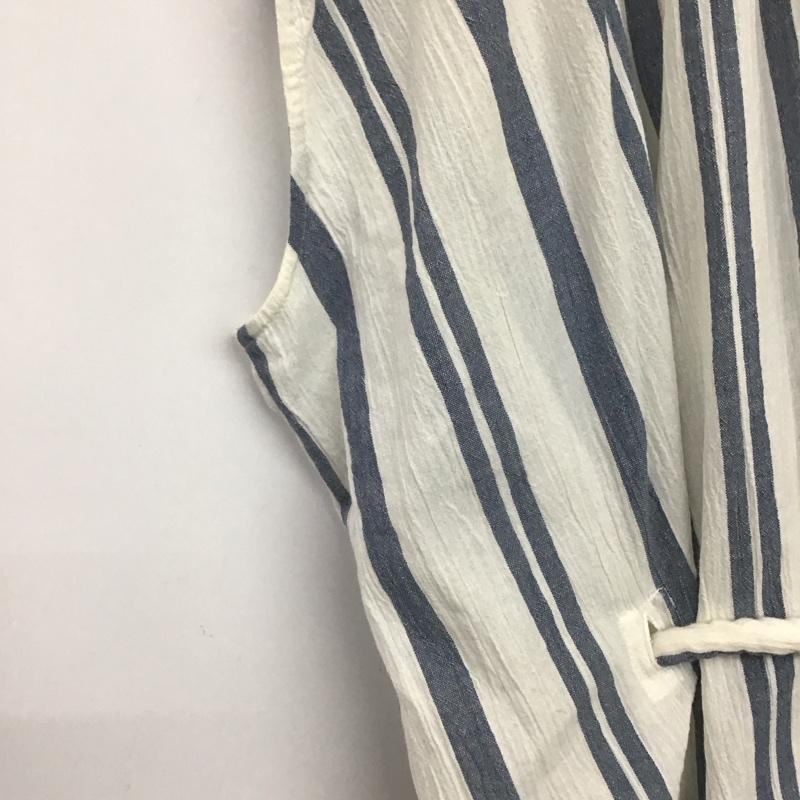 アメリカンラグシー AMERICAN RAG CIE ワンピース ロングスカート AMR-dms-L171-OP076 Vネック FREE ストライプ 白 / ホワイト / X 紺 / ネイビー /  レディース USED 古着 中古 10142276