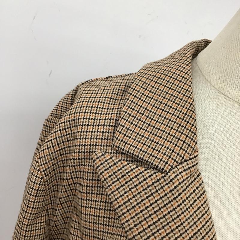 ザラ ZARA カットソー 長袖 3067 487 121 クロップドチェックシャツ L チェック 茶 / ブラウン / X 黒 / ブラック / X 橙 / オレンジ /  レディース USED 古着 中古 10116713