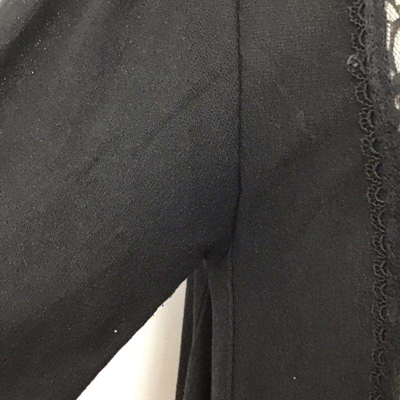 アクシーズファム axes femme カーディガン 半袖 半袖カーディガン ロングカーディガン レース シースルー M 無地 黒 / ブラック /  レディース USED 古着 中古 10113701