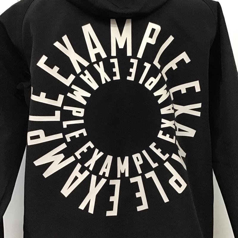 イグザンプル EXAMPLE ジャケット、上着 ジャケット、ブレザー ジップアップジャケット ジャンパー ジャケット カジュアルジャケット アウター L ロゴ、文字 黒 / ブラック /  メンズ USED 古着 中古 10119272