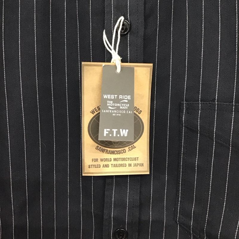 ウエストライド WESTRIDE シャツ、ブラウス 長袖 長袖シャツ ストライプシャツ カラーシャツ 厚手 ストライプ 紺 / ネイビー /  メンズ USED 古着 中古 10130494