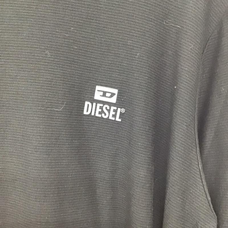 ディーゼル DIESEL カットソー 長袖 長袖カットソー 無地カットソー クルーネック XL ロゴ、文字 黒 / ブラック /  メンズ USED 古着 中古 10132375