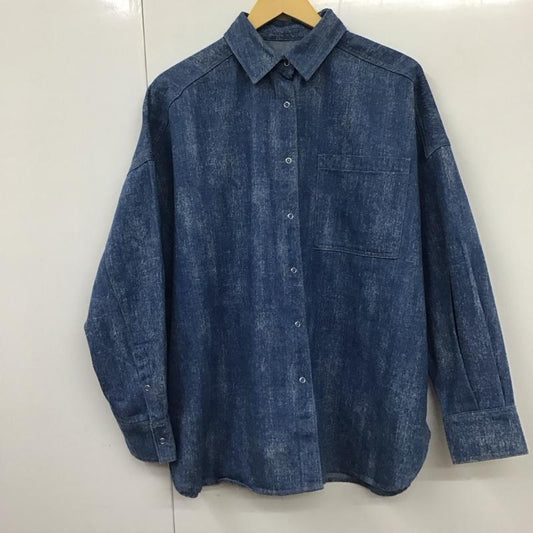 ページボーイ PAGEBOY シャツ、ブラウス 長袖 長袖シャツ 無地シャツ カラーシャツ デニムシャツ FREE 無地 インディゴ / インディゴ /  レディース USED 古着 中古 10130915