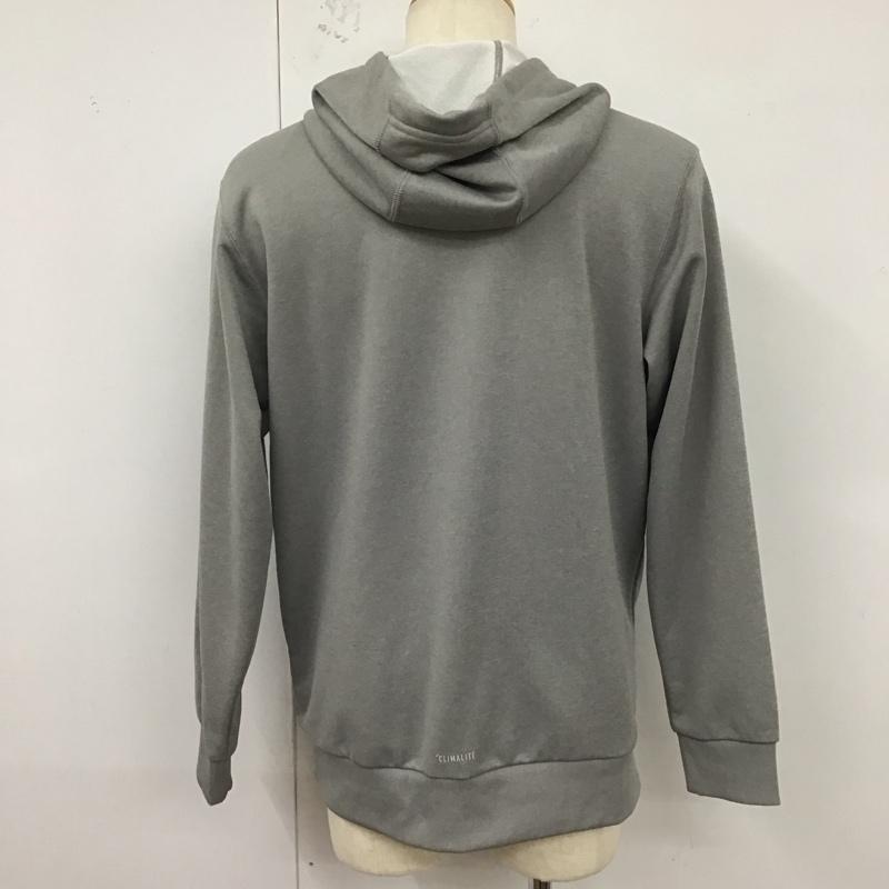 アディダス adidas パーカー 長袖 BR0998 スウェット プルオーバー フーディー ロゴ、文字 灰 / グレー /  メンズ USED 古着 中古 10123278