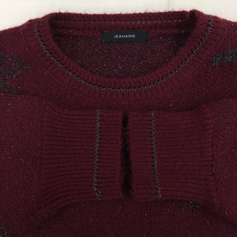 ジーナシス JEANASIS ニット、セーター 長袖 JS064703MN FREE 花柄 えんじ / ワインレッド /  レディース USED 古着 中古 10141433