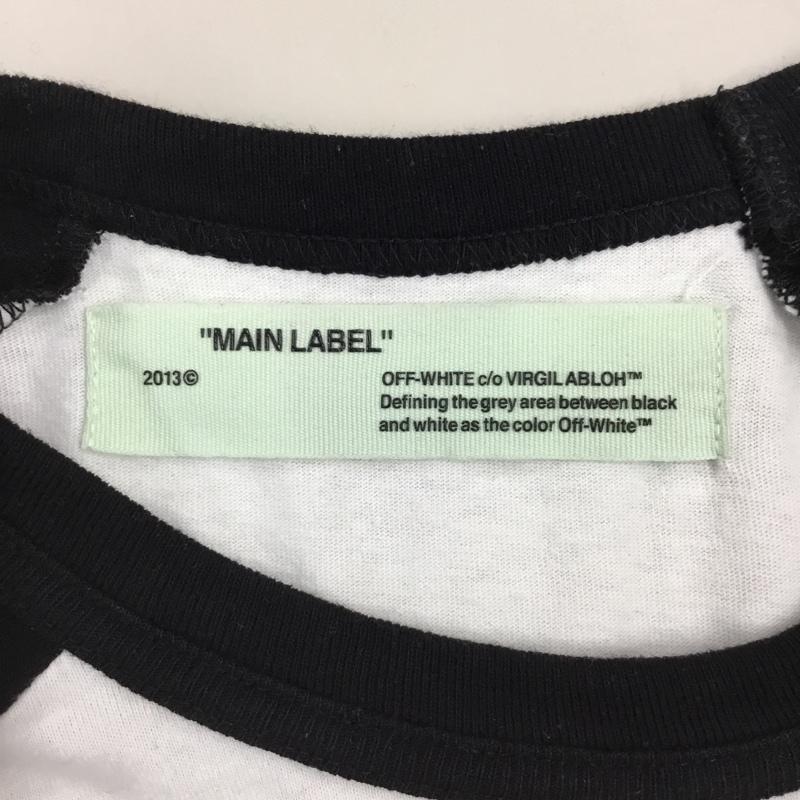 オフホワイト Off-White カットソー 長袖 omab008f17185030 長袖Tシャツ ラグラン S ロゴ、文字 白 / ホワイト / X 黒 / ブラック /  メンズ USED 古着 中古 10114814