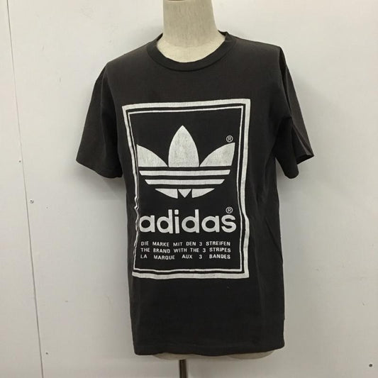 アディダス adidas Tシャツ 半袖 半袖カットソー プリントTシャツ クルーネックカットソー 古着 ヴィンテージ 80s 万国タグ L プリント 黒 / ブラック /  メンズ USED 古着 中古 10107007