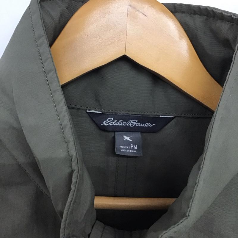 エディーバウアー Eddie Bauer ジャケット、上着 ジャケット、ブレザー ジップアップジャケット ナイロンジャケット アウター M 無地 カーキ / カーキ /  レディース USED 古着 中古 10142517