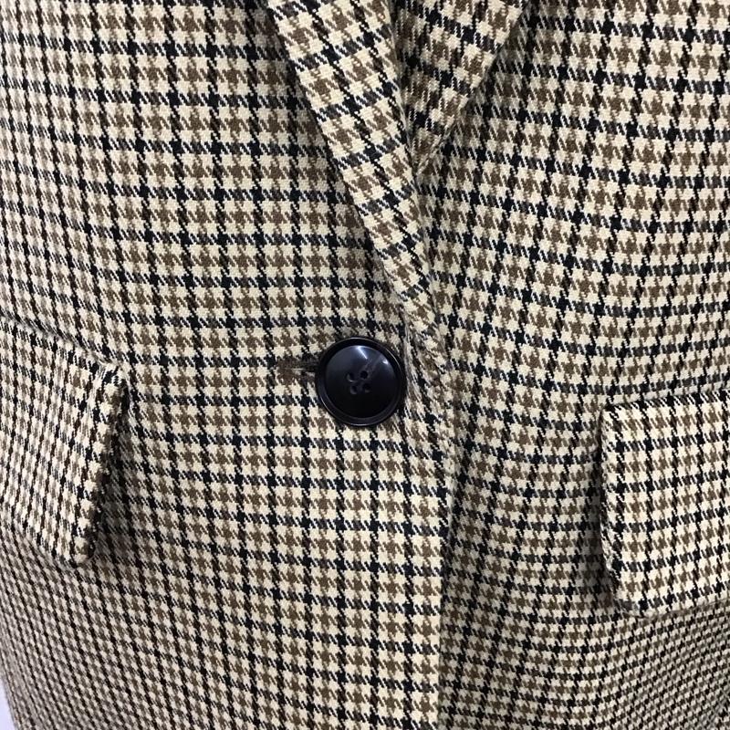 ザラ ZARA ジャケット、上着 ジャケット、ブレザー 4432 004 704 ロング丈 M チェック ベージュ / ベージュ / X 黒 / ブラック / X 茶 / ブラウン /  レディース USED 古着 中古 10120606