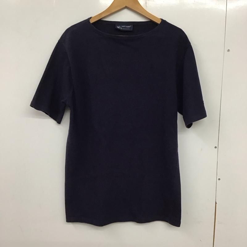 セントジェームス SAINT JAMES Tシャツ 半袖 半袖カットソー 無地Tシャツ クルーネックカットソー 40 無地 紺 / ネイビー /  メンズ USED 古着 中古 10135740