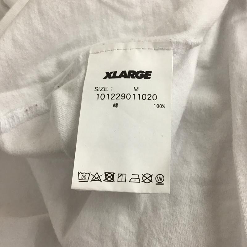 エクストララージ XLARGE カットソー 長袖 長袖カットソー プリントカットソー クルーネック M プリント 白 / ホワイト /  メンズ USED 古着 中古 10131002