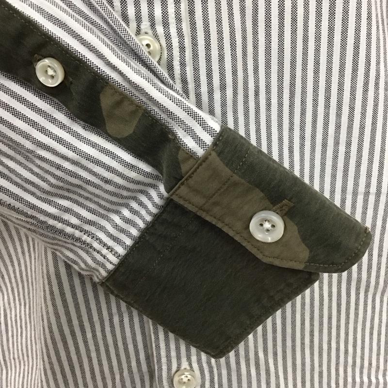 ソフネット SOPHNET. シャツ、ブラウス 長袖 長袖シャツ カラーシャツ 長袖カットソー ストライプシャツ S ストライプ 白 / ホワイト / X 灰 / グレー /  メンズ USED 古着 中古 10111741