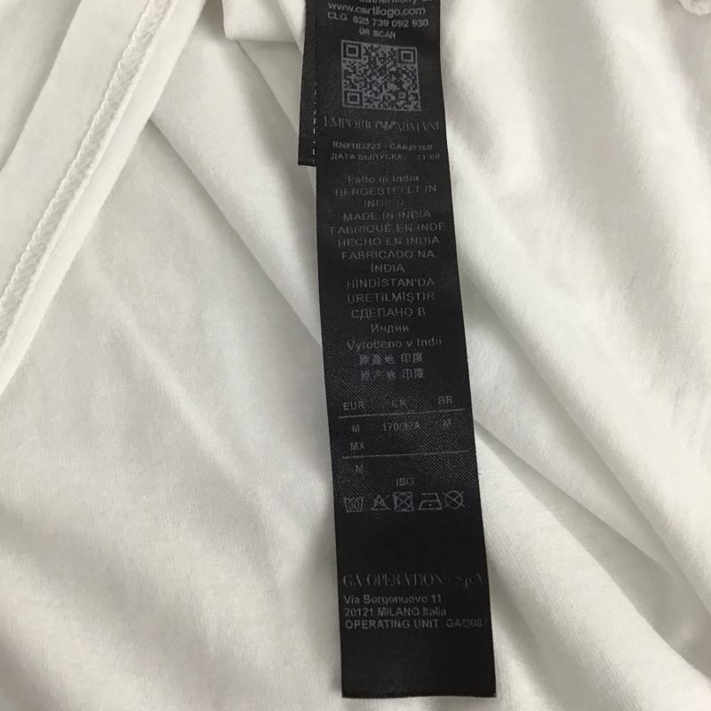 エンポリオアルマーニ EMPORIO ARMANI Tシャツ 半袖 半袖カットソー プリントTシャツ クルーネックカットソー M ロゴ、文字 白 / ホワイト /  メンズ USED 古着 中古 10132299