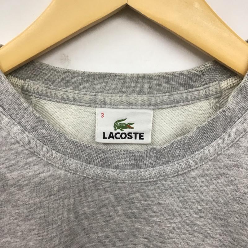 ラコステ LACOSTE トレーナー 長袖 長袖トレーナー スウェット クルーネック プルオーバー 3 ロゴ、文字 灰 / グレー /  メンズ USED 古着 中古 10128642