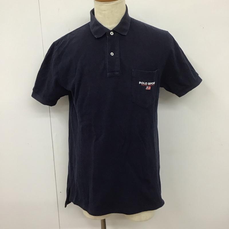ポロスポーツラルフローレン POLOSPORT ポロシャツ 半袖 90年代 L 無地 X ロゴ、文字 紺 / ネイビー /  メンズ USED 古着 中古 10111999