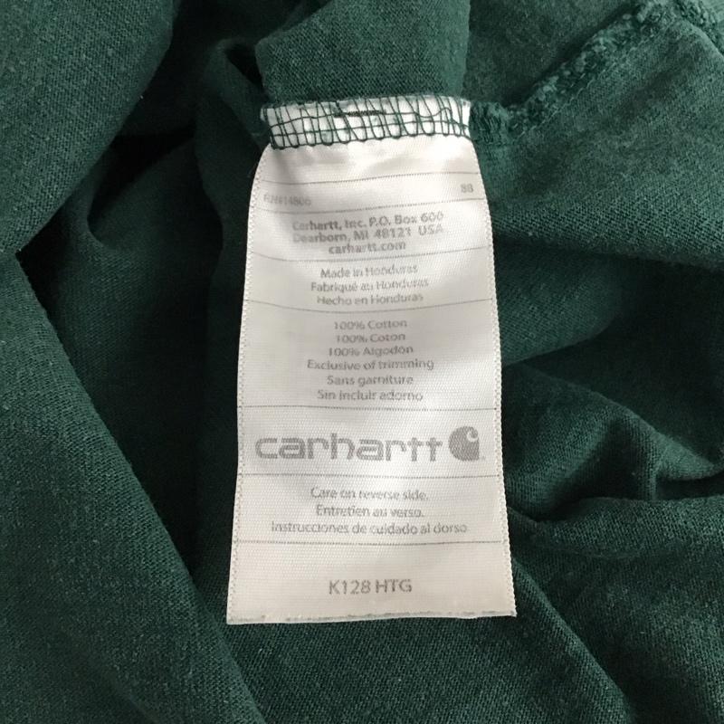 カーハート Carhartt カットソー 長袖 長袖カットソー ヘンリーネックカットソー M ロゴ、文字 緑 / グリーン /  メンズ USED 古着 中古 10149949