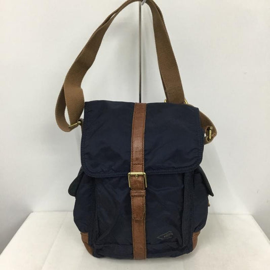 フォッシル FOSSIL ショルダーバッグ ショルダーバッグ ロゴ、文字 紺 / ネイビー / X 茶 / ブラウン /  メンズ USED 古着 中古 10142186