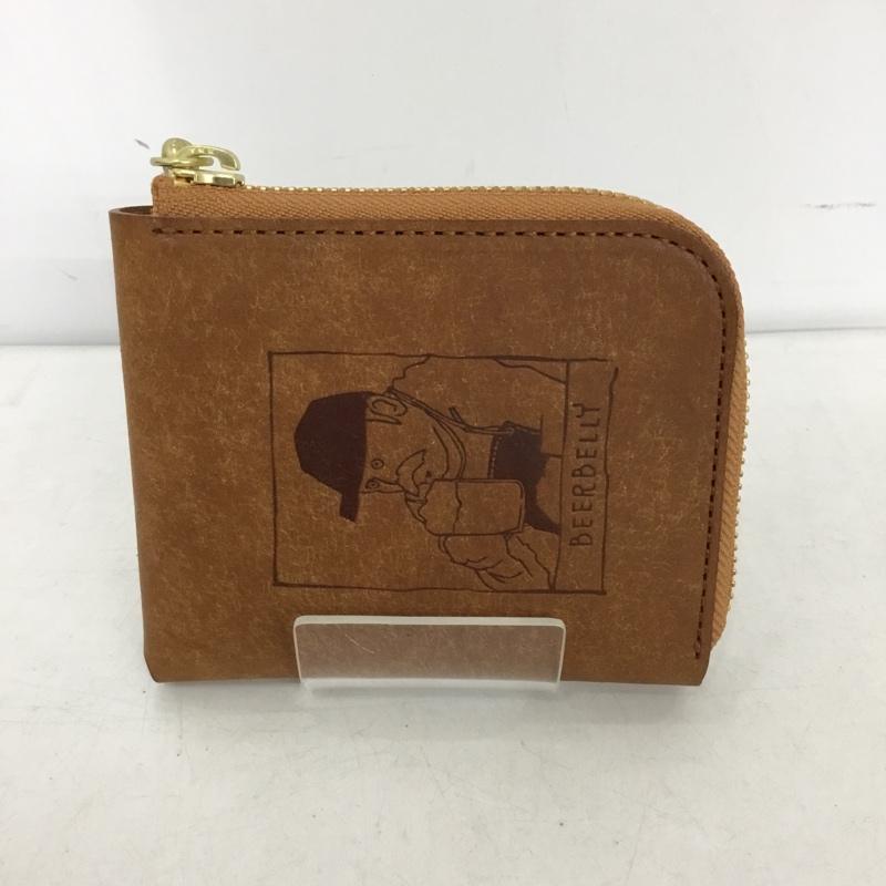 ビアベリー BEERBELLY 財布 コンパクト財布 SMALL ROUND WALLET レザー BEERBELLY ロゴ、文字 茶 / ブラウン /  メンズ USED 古着 中古 10150682