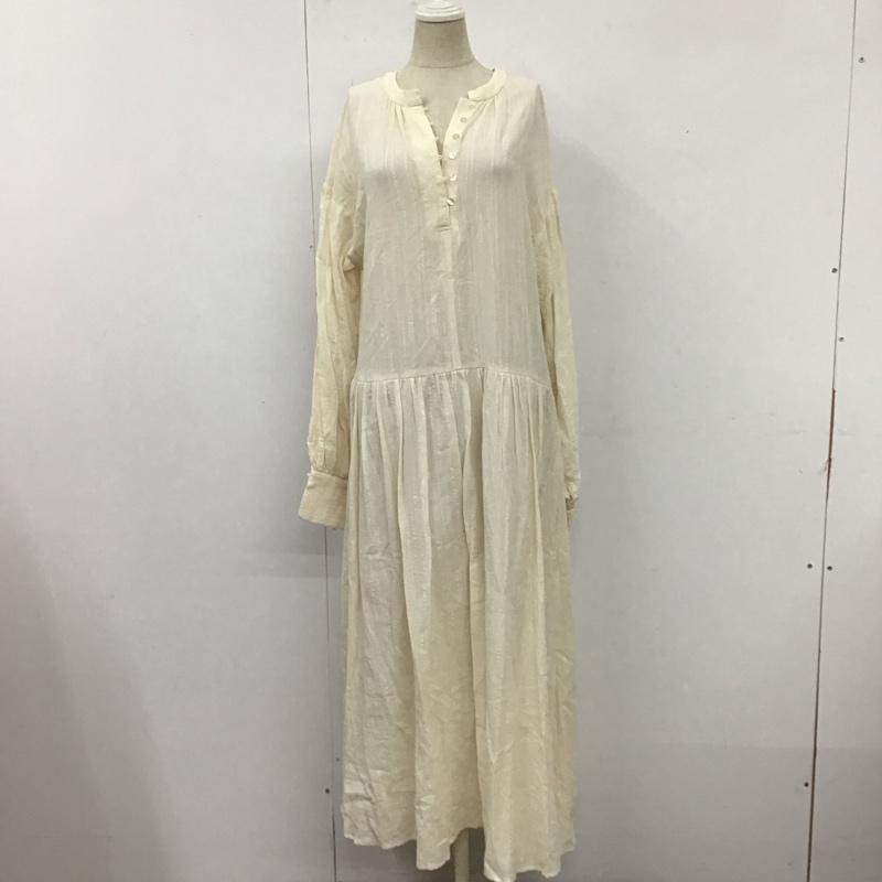 ダブルクローゼット w closet ワンピース ロングスカート 343199 長袖 前後着 無地 アイボリー / アイボリー /  レディース USED 古着 中古 10117381