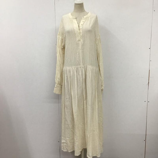 ダブルクローゼット w closet ワンピース ロングスカート 343199 長袖 前後着 無地 アイボリー / アイボリー /  レディース USED 古着 中古 10117381