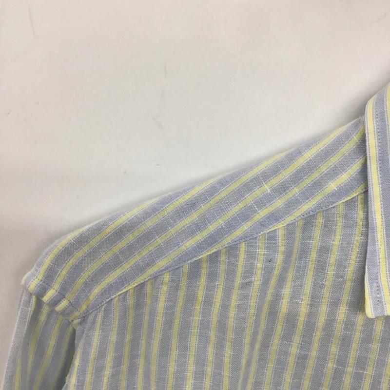 ジバンシィ GIVENCHY シャツ、ブラウス 長袖 長袖シャツ ストライプシャツ カラーシャツ ストライプ 黄 / イエロー / X 水色 / ライトブルー /  メンズ USED 古着 中古 10140692