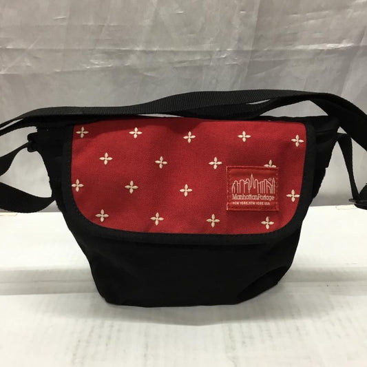 マンハッタンポーテージ Manhattan Portage ショルダーバッグ ショルダーバッグ ロゴ 刺繍 黒 / ブラック / X 赤 / レッド /  レディース USED 古着 中古 10110678