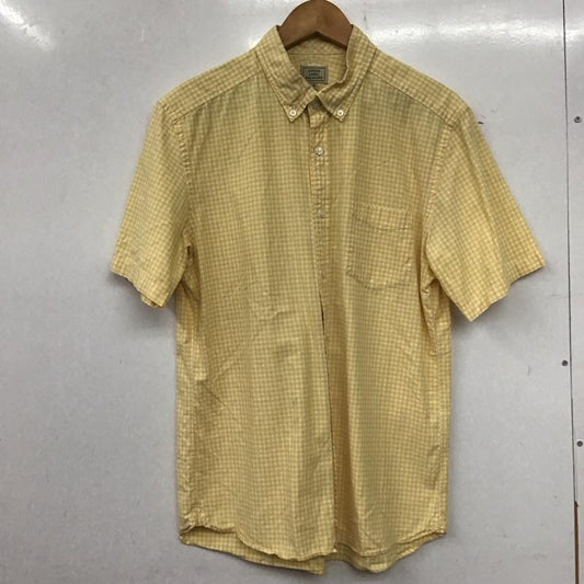グリーンレーベルリラクシング green label relaxing シャツ、ブラウス 半袖 3216-199-0553 ボタンダウン コットン XL チェック 白 / ホワイト / X 黄 / イエロー /  メンズ USED 古着 中古 10139612