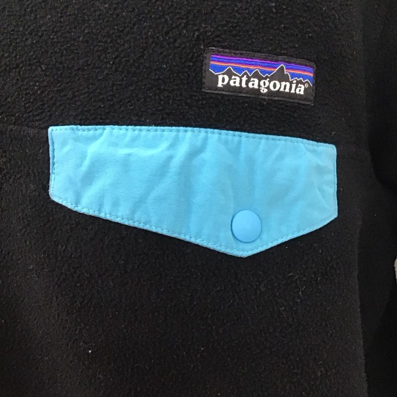 パタゴニア patagonia カットソー 長袖 25455FA15 シンチラスナップT フリースプルオーバー 長袖カットソー L ロゴ、文字 黒 / ブラック /  レディース USED 古着 中古 10110351
