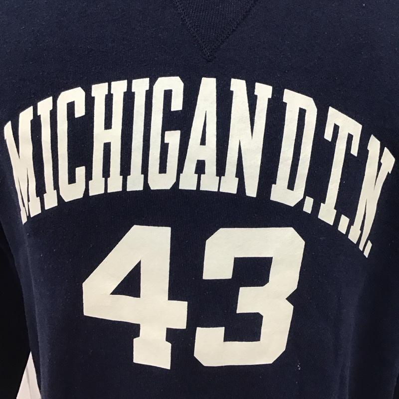 ソフィー SOFFE トレーナー 長袖 長袖トレーナー スウェット クルーネック リブスウェットカットソー L ロゴ、文字 紺 / ネイビー /  メンズ USED 古着 中古 10123760