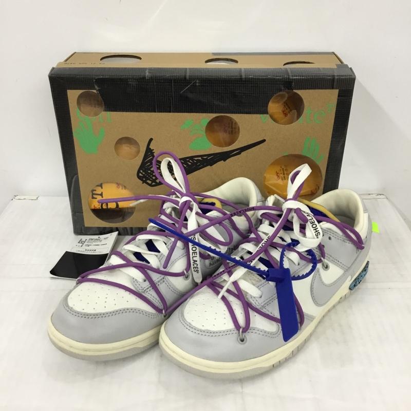 ナイキ NIKE スニーカー スニーカー DM1602-107 DUNK LOW OFF-WHITE 26cm 箱有 26.0cm ロゴ、文字 白 / ホワイト / X 灰 / グレー / X 紫 / パープル /  メンズ USED 古着 中古 10109884