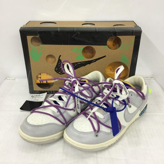 ナイキ NIKE スニーカー スニーカー DM1602-107 DUNK LOW OFF-WHITE 26cm 箱有 26.0cm ロゴ、文字 白 / ホワイト / X 灰 / グレー / X 紫 / パープル /  メンズ USED 古着 中古 10109884
