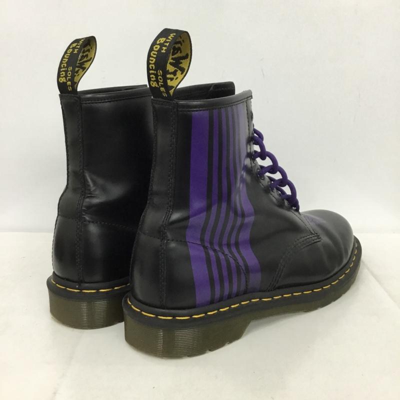 ドクターマーチン Dr.Martens ブーツ ショートブーツ NEEDLES ニードルズ 1460 8ホール UK9 US：10  黒 / ブラック / X 紫 / パープル /  メンズ USED 古着 中古 10147714