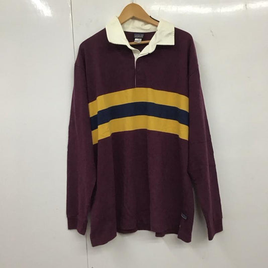 パタゴニア patagonia ポロシャツ 長袖 54705f4 長袖ポロシャツ 長袖カットソー ラガーシャツ 00s L ボーダー柄 黄 / イエロー / X 紫 / パープル / X 紺 / ネイビー /  メンズ USED 古着 中古 10134696