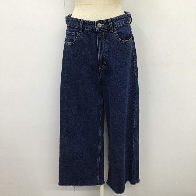 ザラ ZARA パンツ デニム、ジーンズ デニムパンツ ストレートパンツ ワイドパンツ カジュアルパンツ 38 無地 インディゴ / インディゴ /  レディース USED 古着 中古 10117863