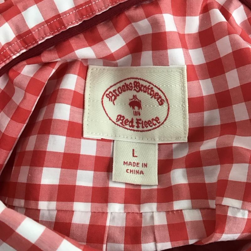 ブルックスブラザーズ BROOKS BROTHERS シャツ、ブラウス 長袖 長袖シャツ カラーシャツ ポケットシャツ 長袖カットソー チェックシャツ L チェック 白 / ホワイト / X 赤 / レッド /  メンズ USED 古着 中古 10124050