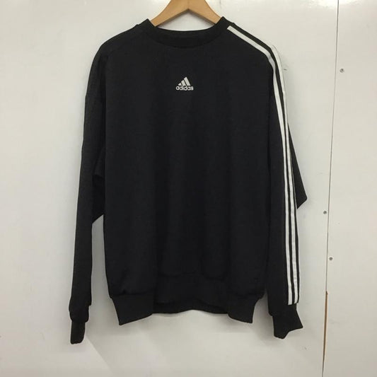 アディダス adidas トレーナー 長袖 ej8712 長袖スウェット クルーネック スポーツウェア M ロゴ、文字 黒 / ブラック /  メンズ USED 古着 中古 10139877