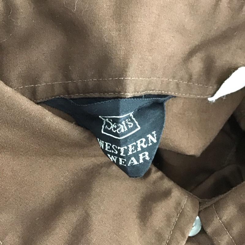 シアーズ SEARS シャツ、ブラウス 長袖 長袖シャツ ウエスタンシャツ カラーシャツ ロゴ、文字 茶 / ブラウン /  メンズ USED 古着 中古 10125767