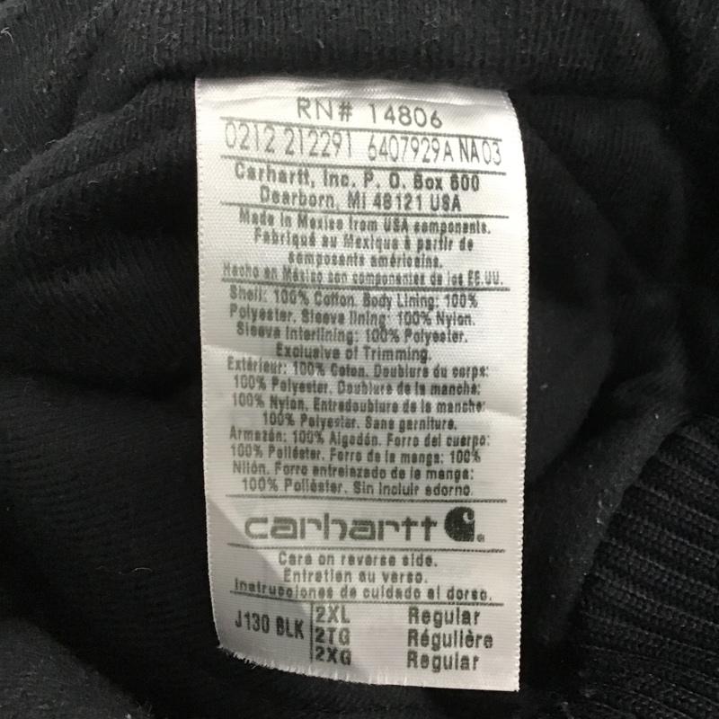カーハート Carhartt ジャケット、上着 ジャンパー、ブルゾン ジップアップジャケット ジャンパー アウター パーカー XXL ロゴ、文字 黒 / ブラック /  メンズ USED 古着 中古 10105608