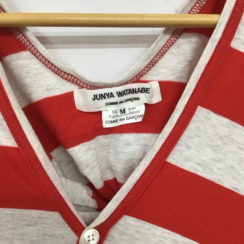 ジュンヤワタナベコムデギャルソン JUNYA WATANABE COMME des GARCONS カットソー 半袖 半袖カットソー ドルマンスリーブ ボーダー M ボーダー柄 灰 / グレー / X 赤 / レッド /  レディース USED 古着 中古 10136265
