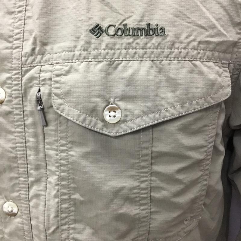 コロンビア Columbia シャツ、ブラウス 長袖 M 無地 カーキ / カーキ /  メンズ USED 古着 中古 10113467