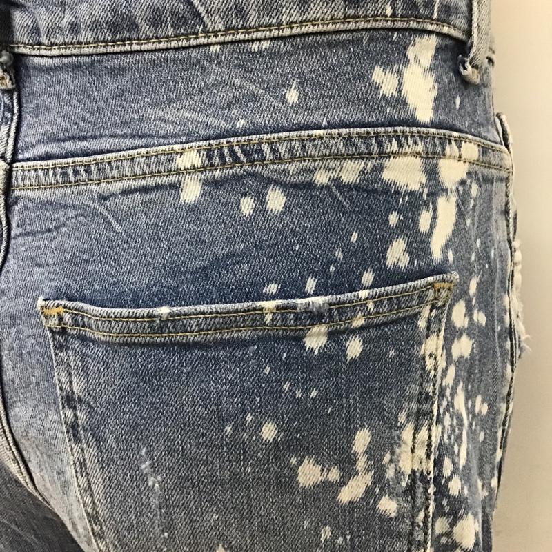 ザラ ZARA パンツ デニム、ジーンズ デニムパンツ スリムパンツ ストレッチパンツ ジーンズ ペイント加工 38 プリント インディゴ / インディゴ /  メンズ USED 古着 中古 10105824
