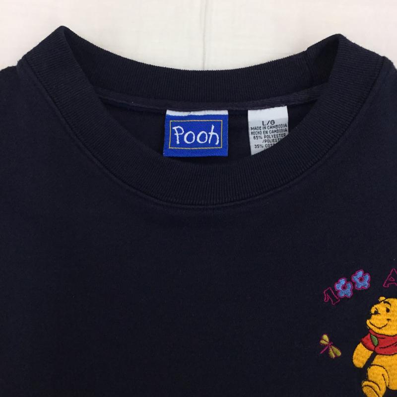 ユーズドクロージング used clothes トレーナー 長袖 90s POOH くまのプーさん L キャラクター 紺 / ネイビー /  メンズ USED 古着 中古 10142524