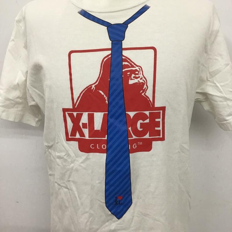 エクストララージ XLARGE Tシャツ 半袖 M ロゴ、文字 X プリント 白 / ホワイト /  メンズ USED 古着 中古 10106087