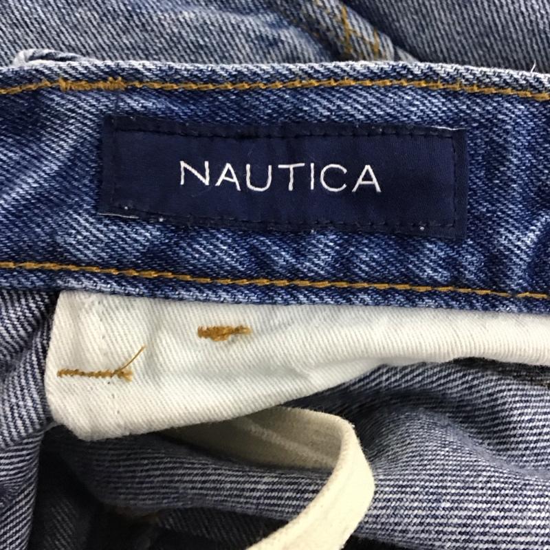 ノーティカ NAUTICA パンツ デニム、ジーンズ デニムパンツ ワイドパンツ カジュアルパンツ ダブルニー L ロゴ、文字 インディゴ / インディゴ /  メンズ USED 古着 中古 10148332