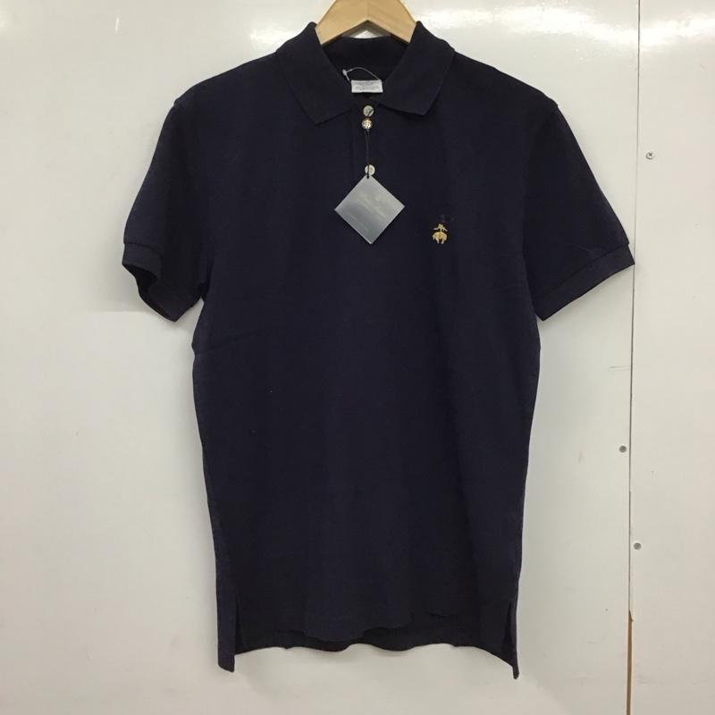 ブルックスブラザーズ BROOKS BROTHERS ポロシャツ 半袖 半袖ポロシャツ カラーシャツ 半袖カットソー S ロゴ、文字 紺 / ネイビー /  メンズ USED 古着 中古 10149615