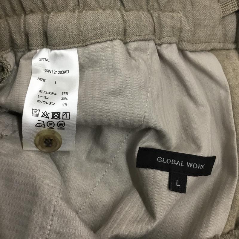 グローバルワーク GLOBAL WORK ボトムス ボトムス GW121203AD ワイド テーパードパンツ イージーパンツ L 無地 ベージュ / ベージュ /  メンズ USED 古着 中古 10116103