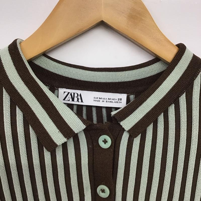 ザラ ZARA ポロシャツ 半袖 M  マルチカラー / マルチカラー /  レディース USED 古着 中古 10148607